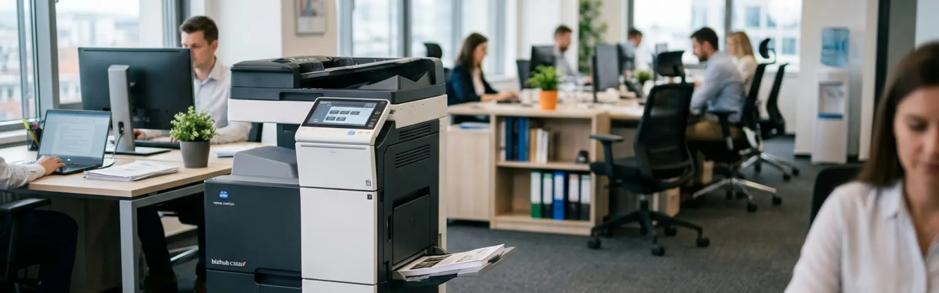 konica minolta multifunction printer in an office